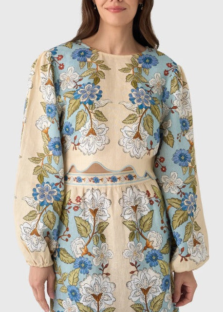 Hertta Balloon Sleeve Print Skirt Set