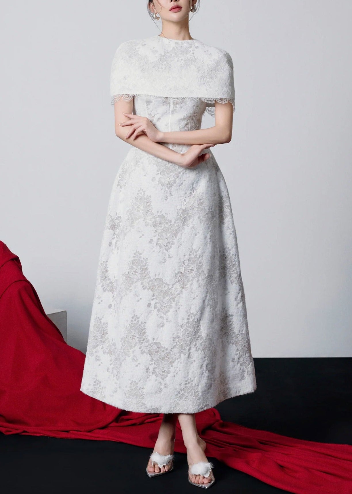 Girish Shawl Lace Maxi Dress
