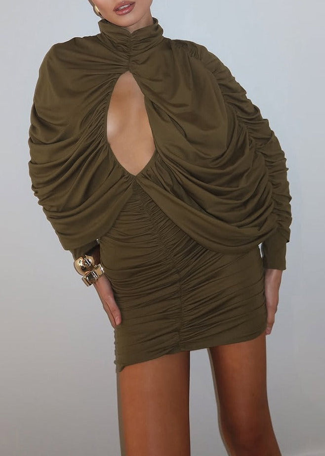 Enobarbus Ruch Cutout Mini Dress