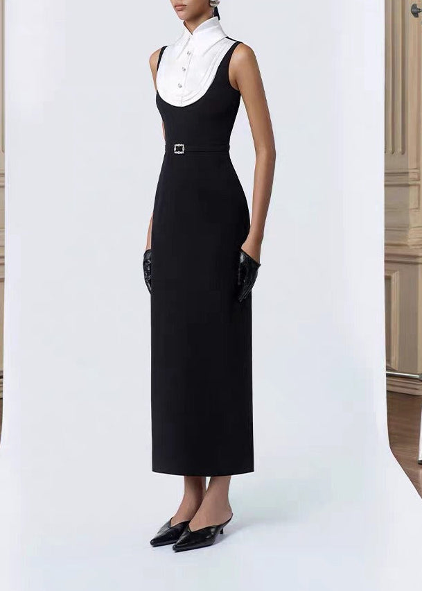 Kajsa Sleeveless Colorblock Maxi Shirt Dress