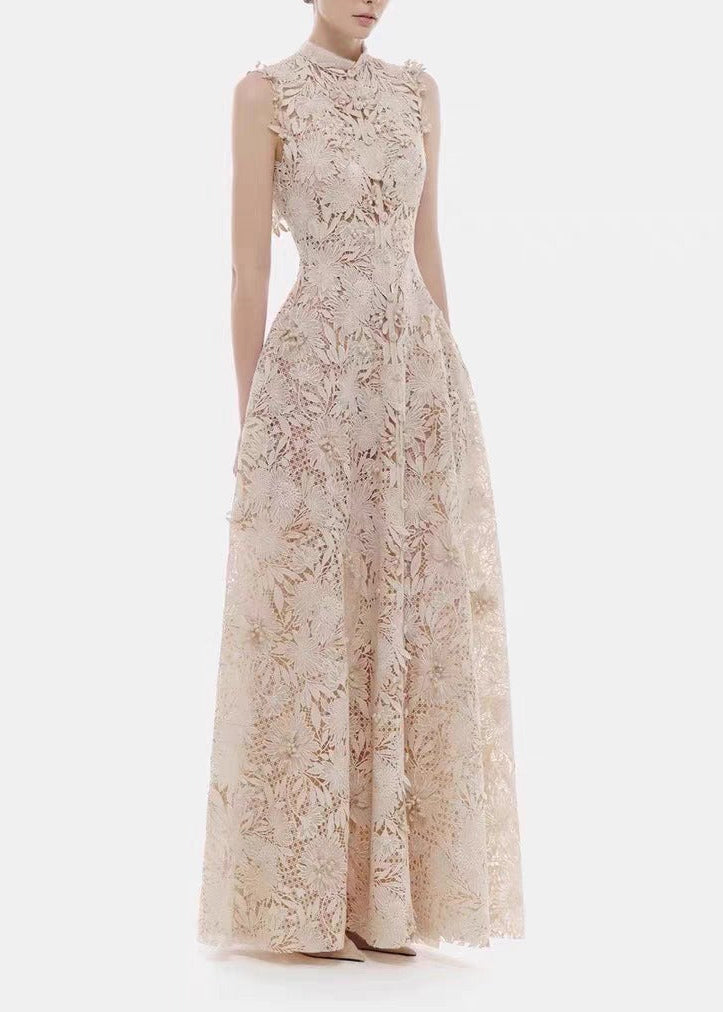 Kahikilani Sleeveless Floral Lace Maxi Dress