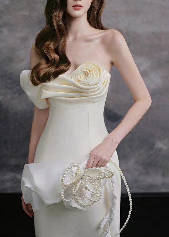 Herkus Strapless Flower Maxi Dress