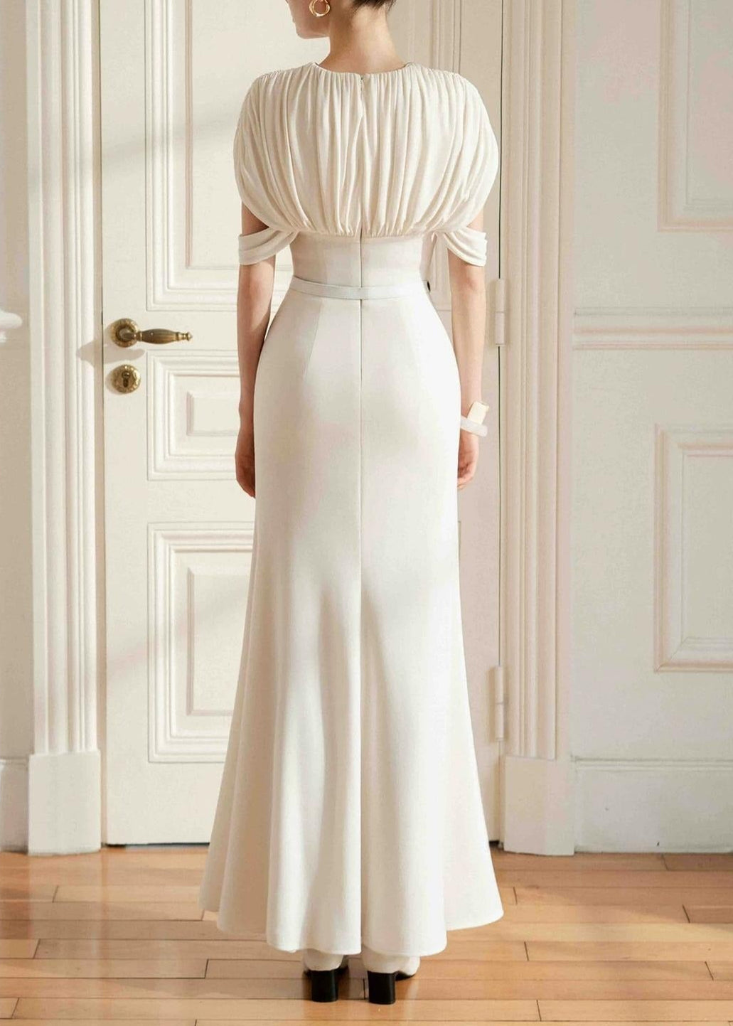 Iounia V Neck Belt Maxi Dress