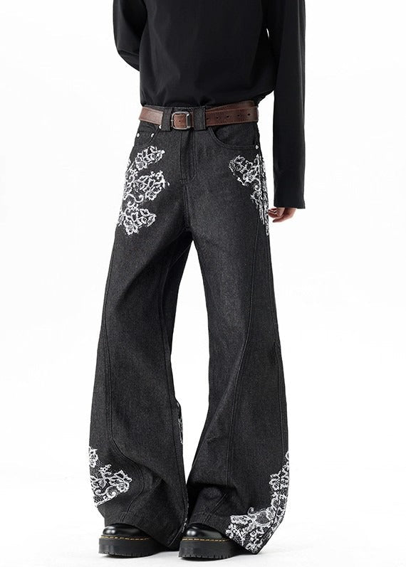 Ferdo Deconstruct Lace Barrel Jeans