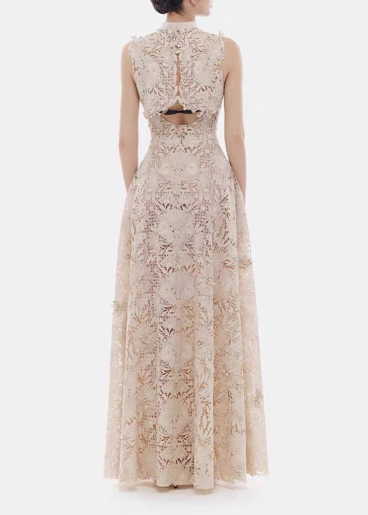 Kahikilani Sleeveless Floral Lace Maxi Dress