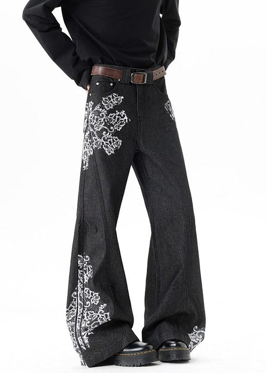 Ferdo Deconstruct Lace Barrel Jeans