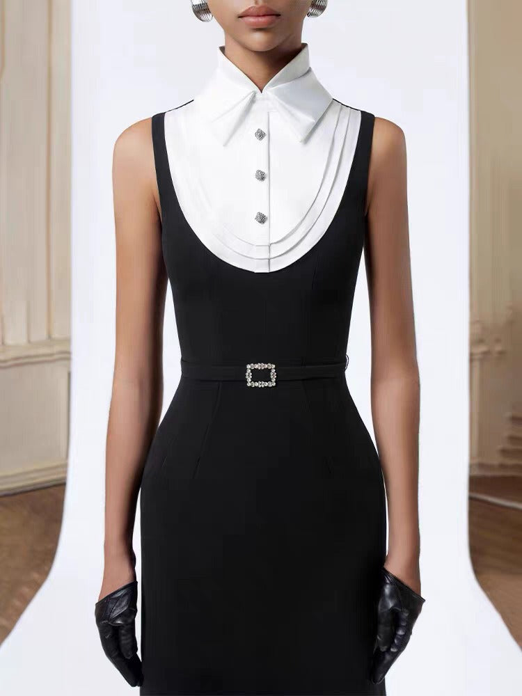 Kajsa Sleeveless Colorblock Maxi Shirt Dress