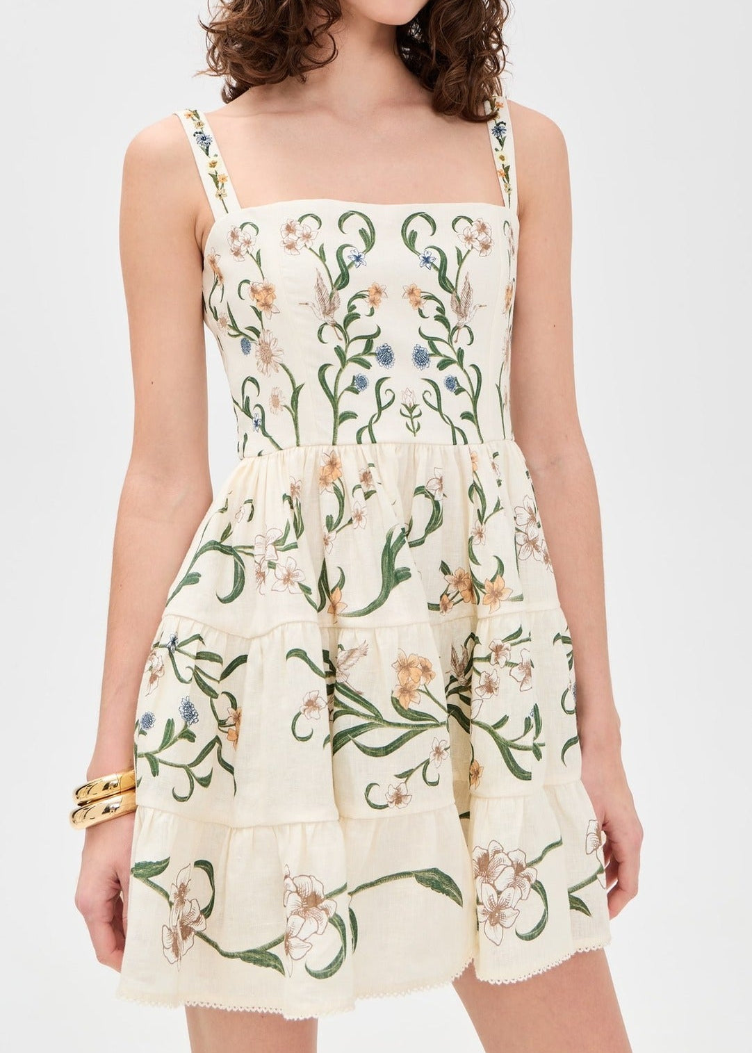 Kanan Spaghetti Print Mini Dress