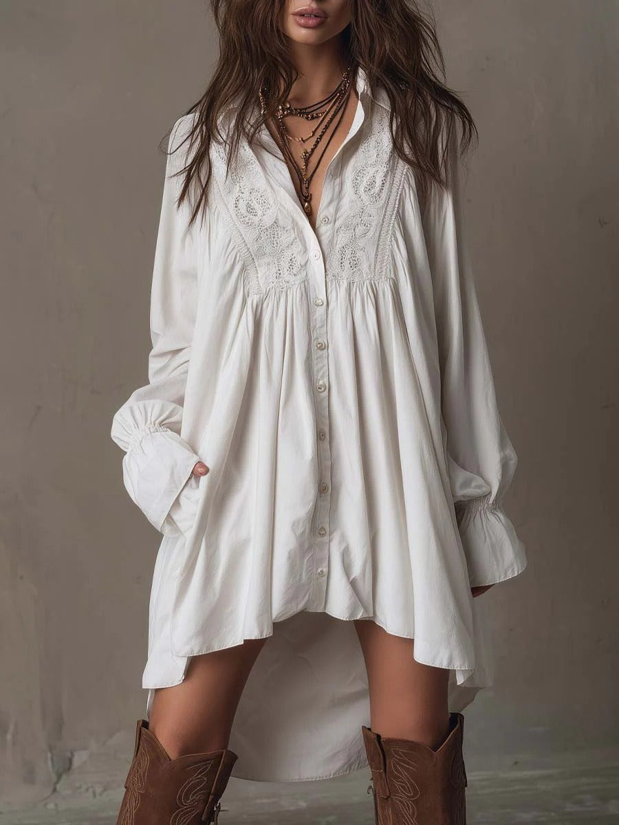 Frost Long Sleeve Shirt Mini Dress