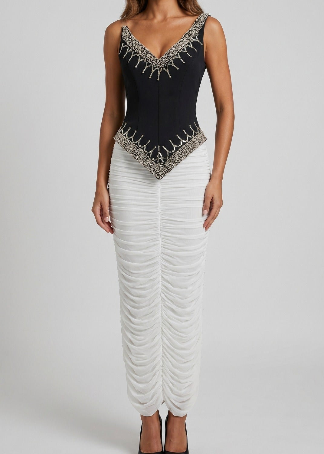 Javier Crystal Ruch Skirt Set