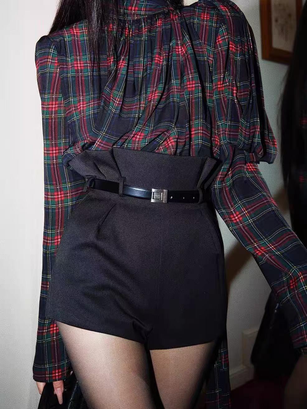 Fernando Grid Tie Up Shorts Set
