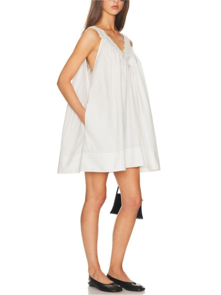 Fermina V Neck Lace Mini Dress
