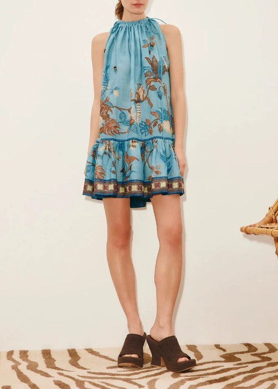 Kanoa Halter Neck Floral Mini Dress