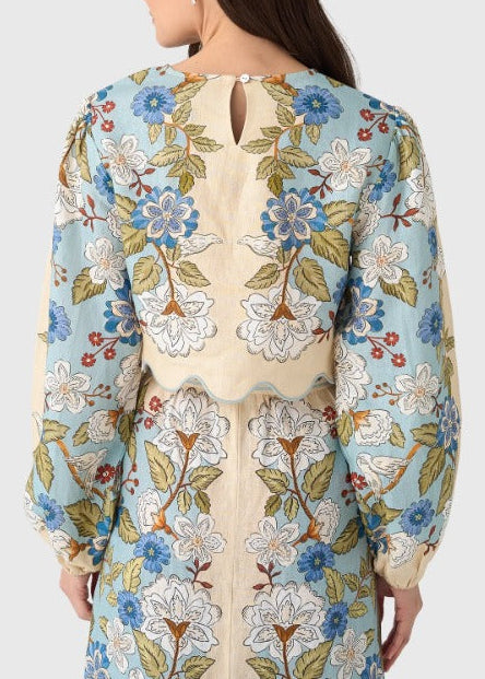Hertta Balloon Sleeve Print Skirt Set