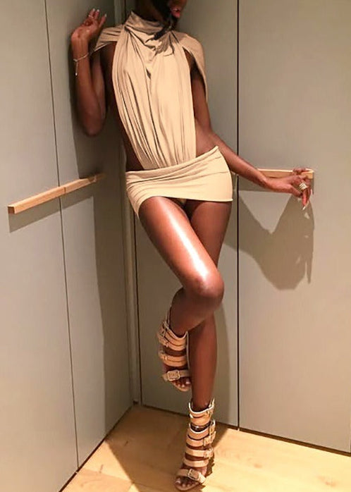 Ijun Cutout Ruch Mini Dress