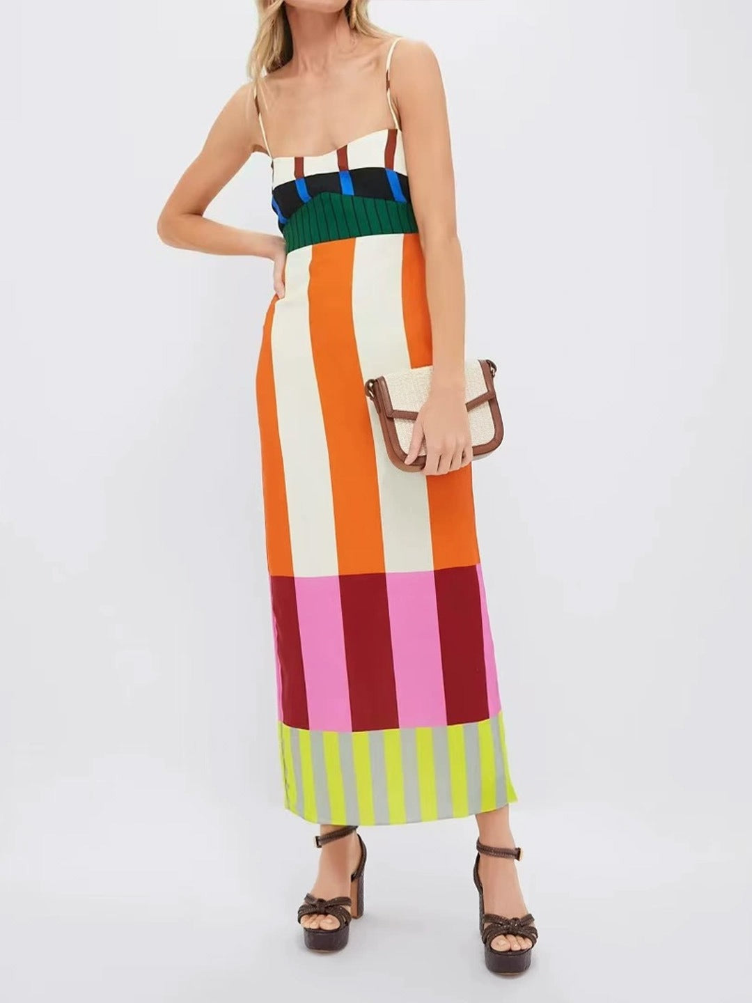 Ingvar Spaghetti Stripe Maxi Dress