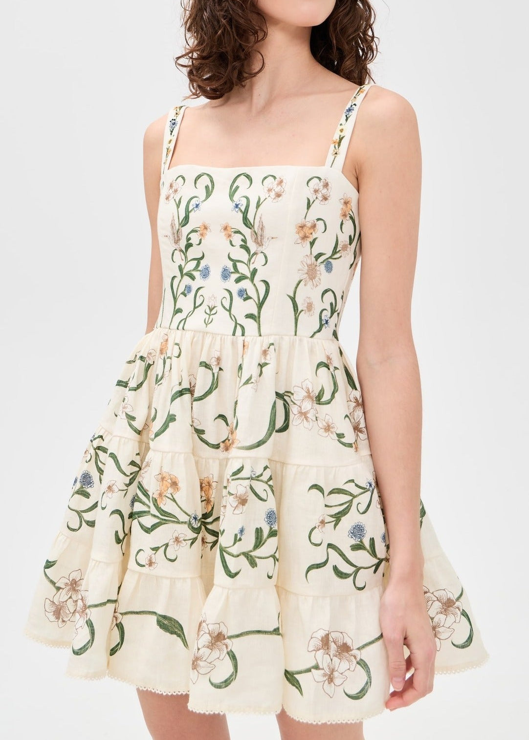 Kanan Spaghetti Print Mini Dress