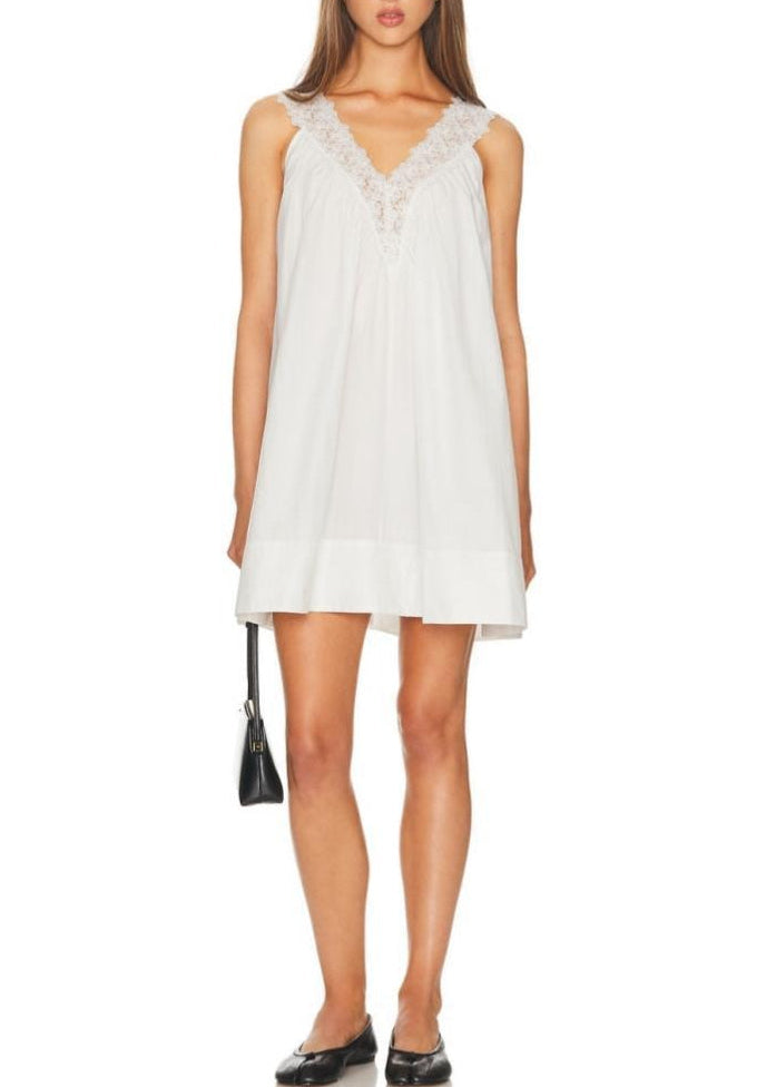 Fermina V Neck Lace Mini Dress