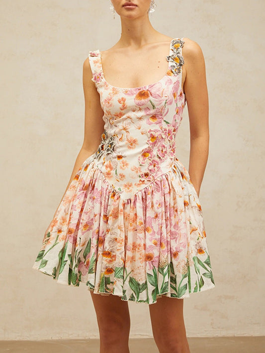 Hammond Floral Ruch Mini Dress