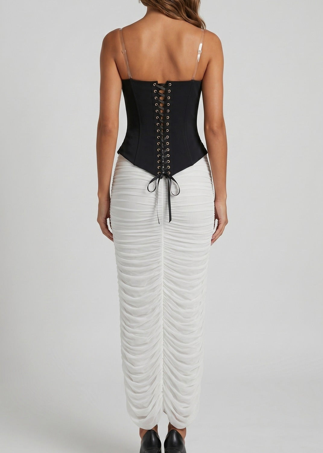 Javier Crystal Ruch Skirt Set