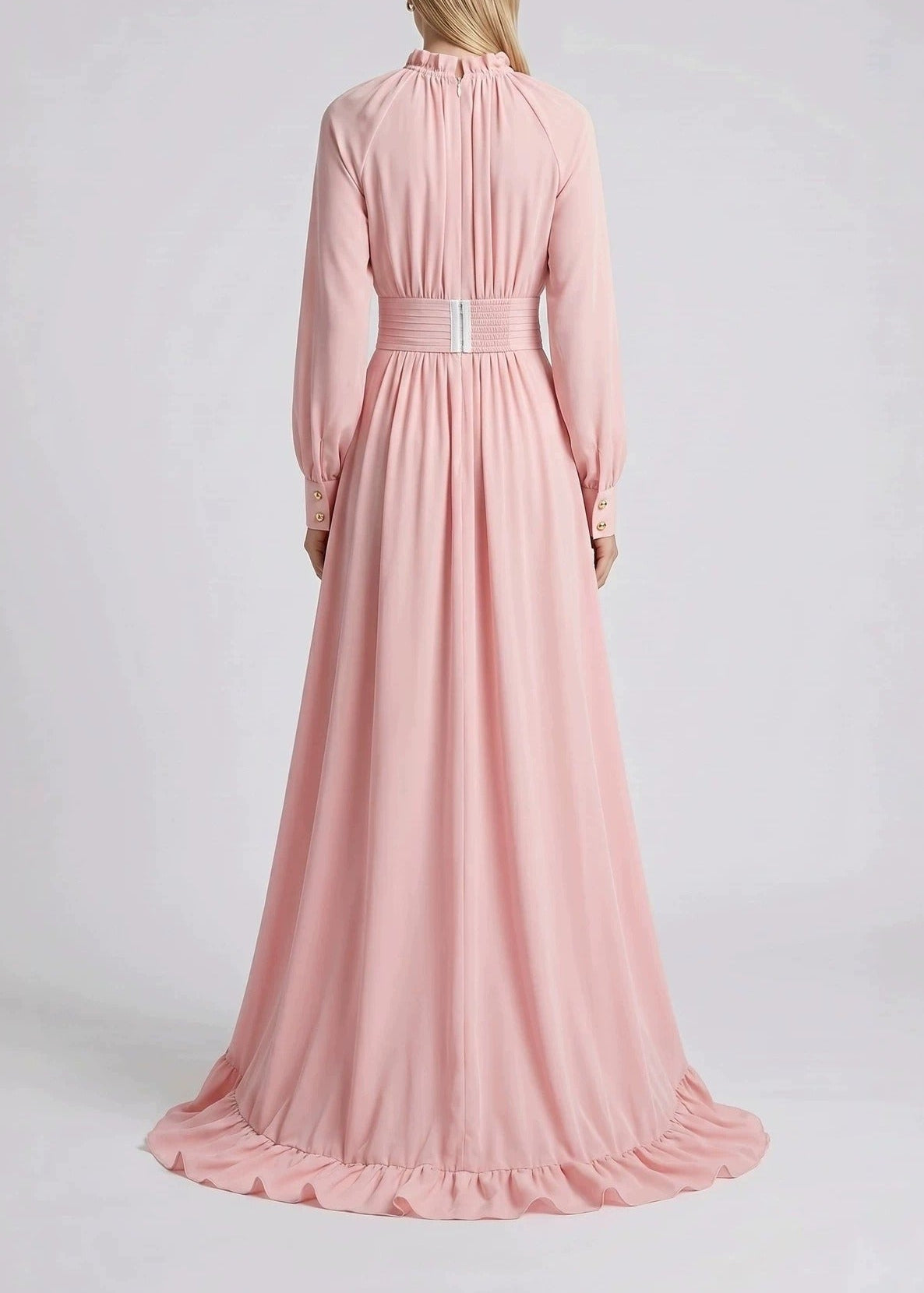 Kaldi Ruffle High Low Maxi Dress