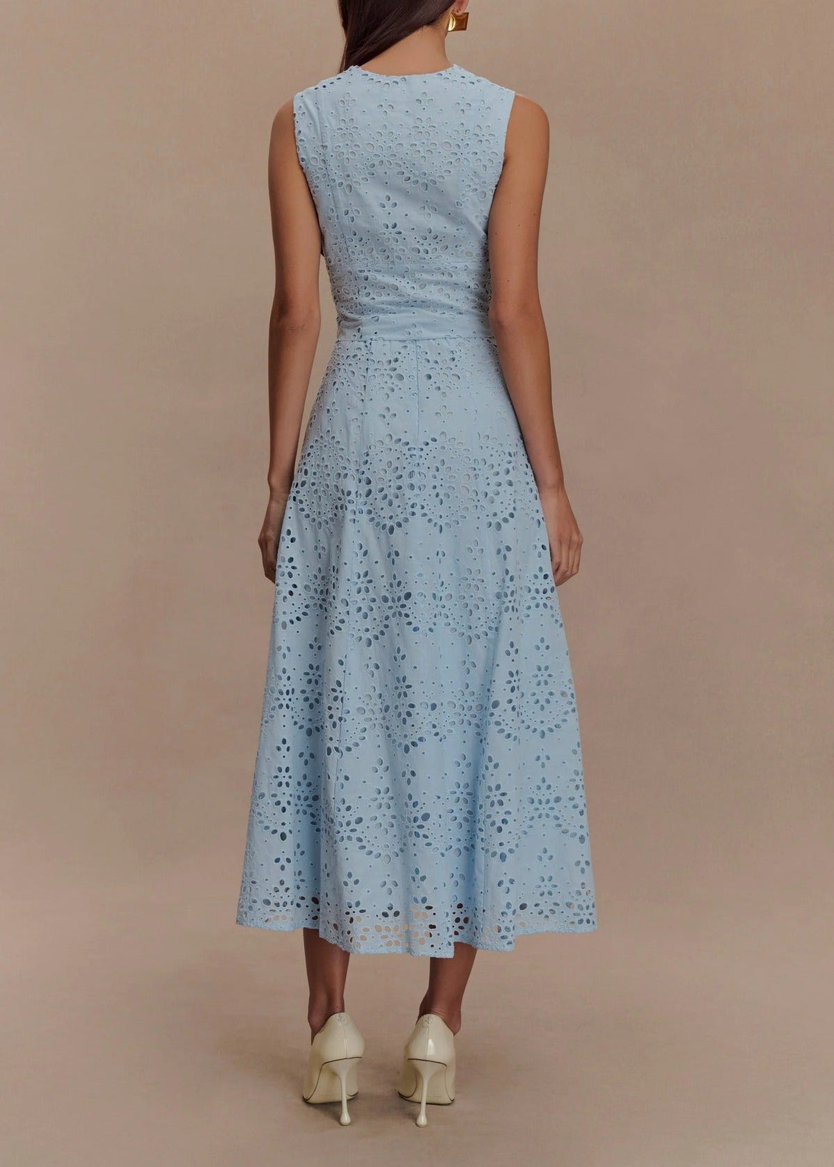 Jayant Plunge Cutout Midi Dress In Blue