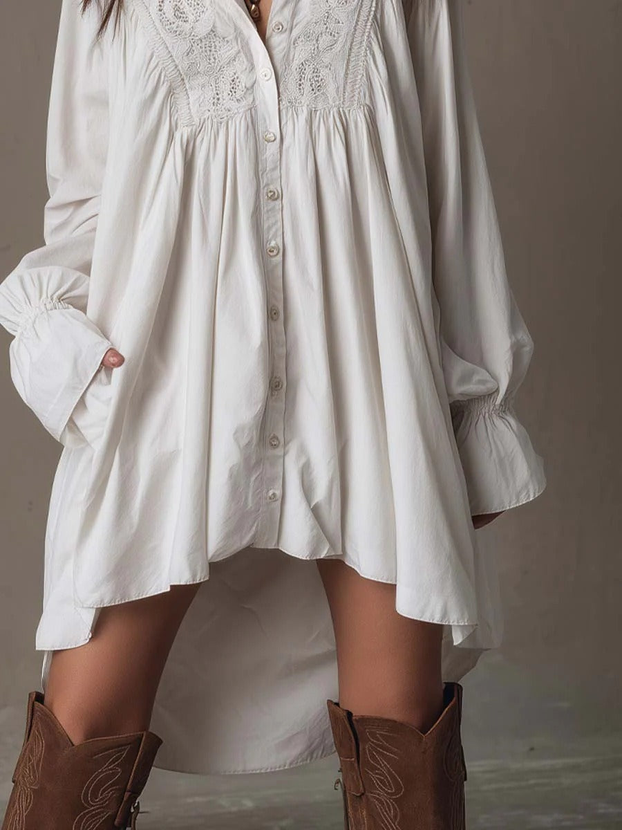 Frost Long Sleeve Shirt Mini Dress