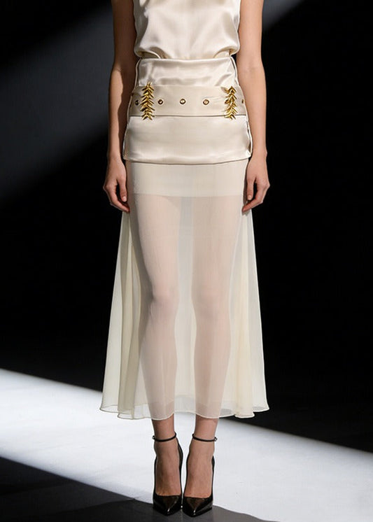 Engel Embroidered Mesh Maxi Skirt