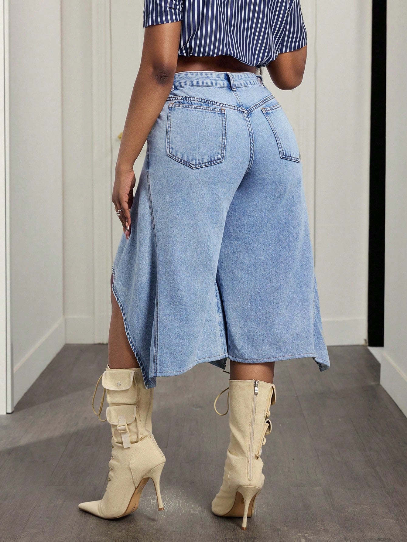 Jessie Ruffle Capri Jeans