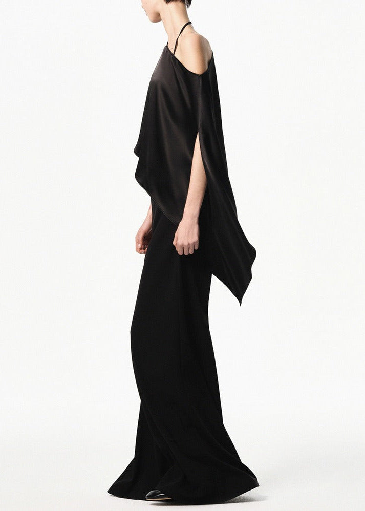 Hadar Satin Asymmetric Top In Black