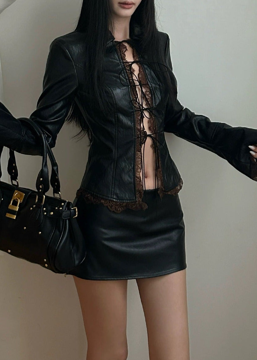 Erdem Lace Leather Top
