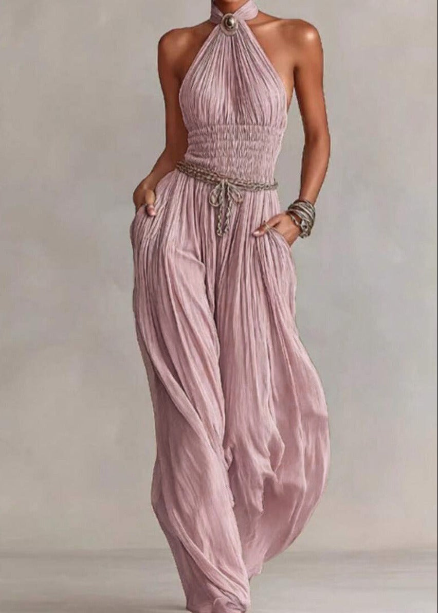 Kamara Halter Neck Ruch Jumpsuit