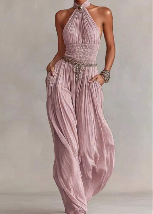 Kamara Halter Neck Ruch Jumpsuit