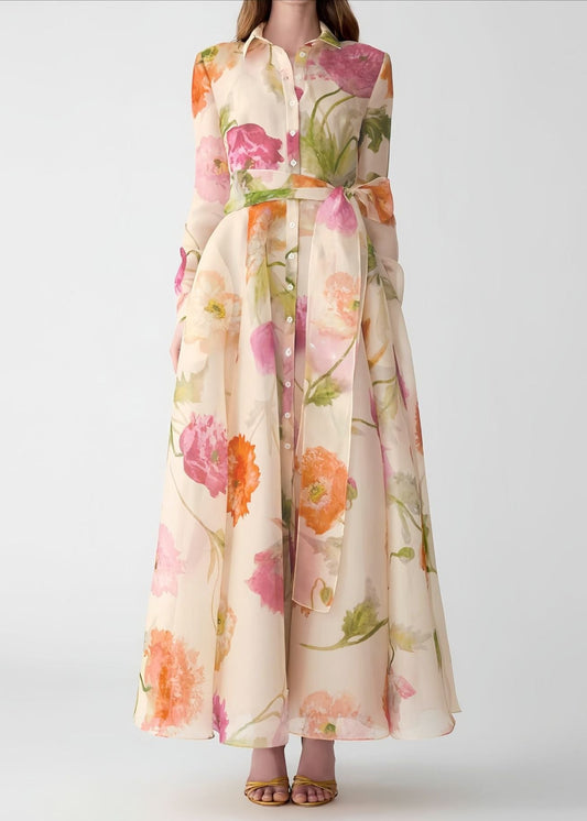 Henrijs Floral Tie Up Midi Dress