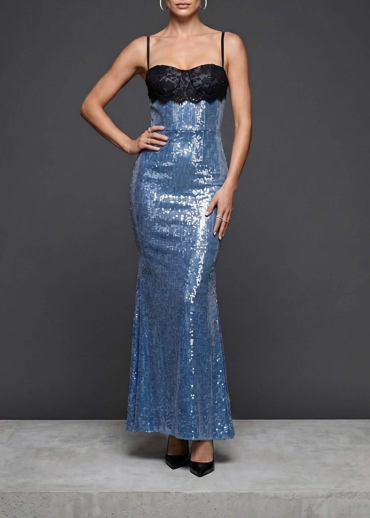 Kahula Spaghretti Sequin Maxi Dress