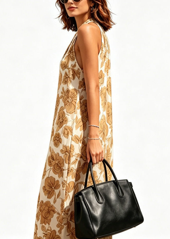 Kapila Halter Neck Floral Maxi Dress