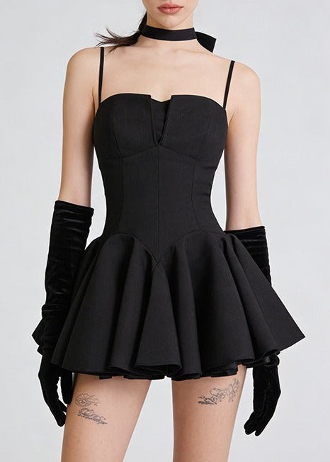 Ichirou Spaghetti Ruffle Mini Dress