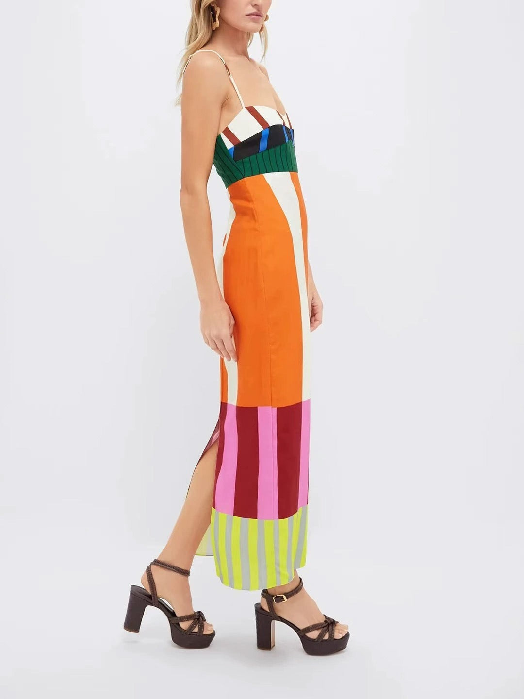 Ingvar Spaghetti Stripe Maxi Dress