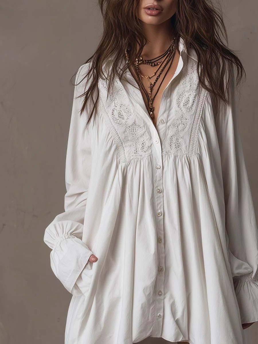 Frost Long Sleeve Shirt Mini Dress