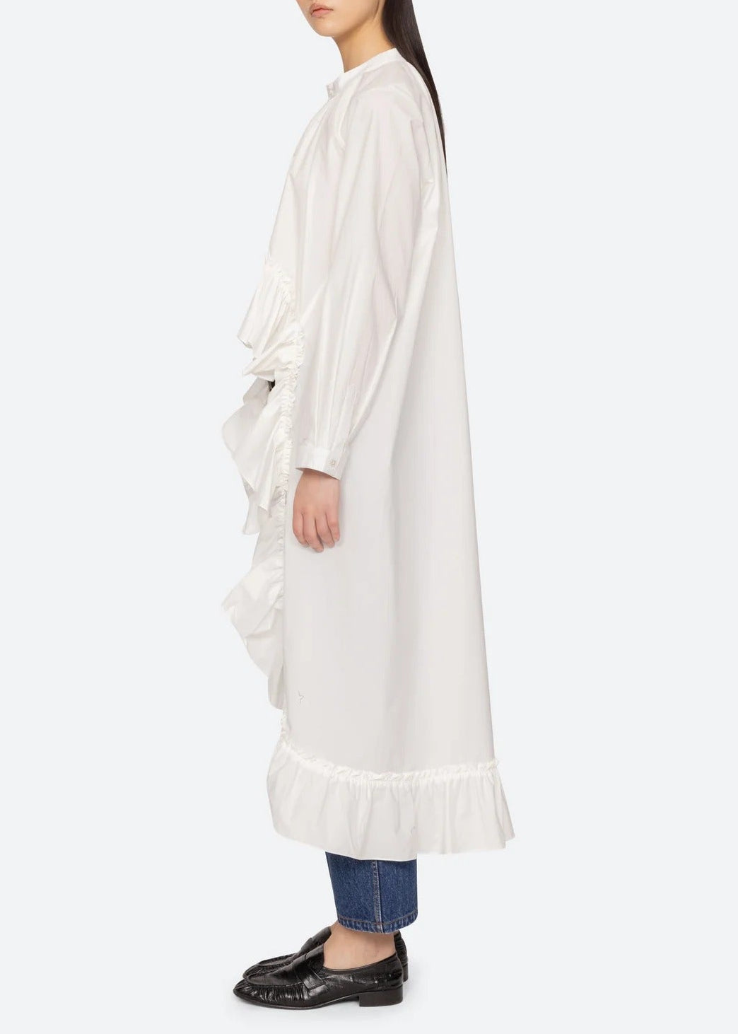 Eslam Ruffle High Low Shirt