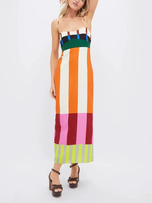 Ingvar Spaghetti Stripe Maxi Dress