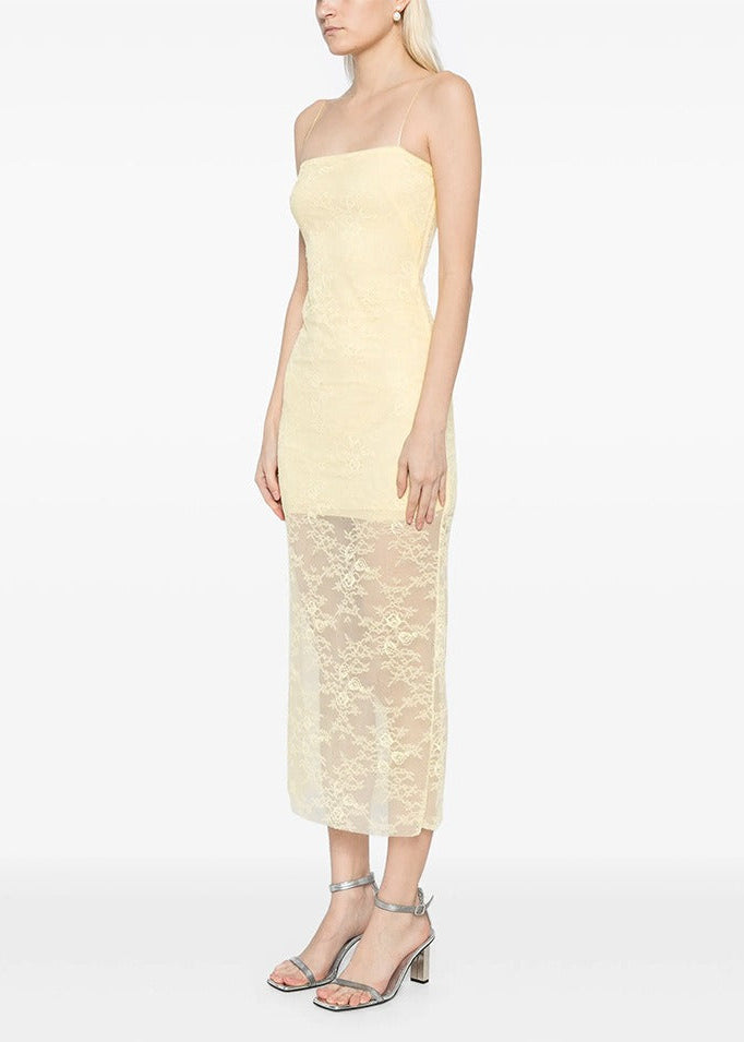 Hephaistos Spaghetti Lace Midi Dress