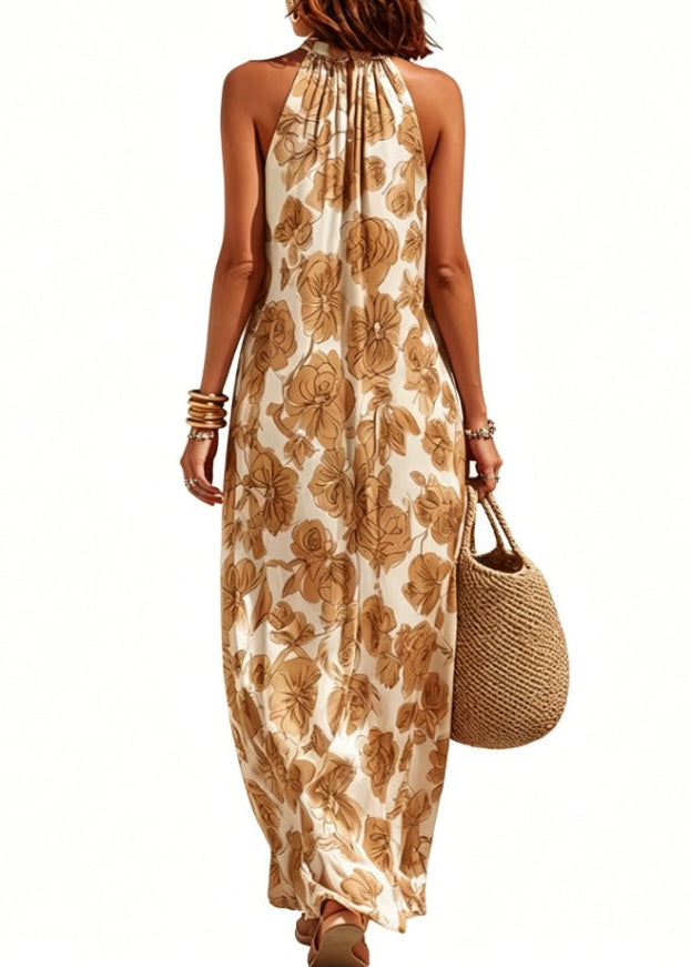 Kapila Halter Neck Floral Maxi Dress
