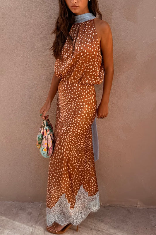 Fionnghuala Plunge Print Scarf Skirt Set