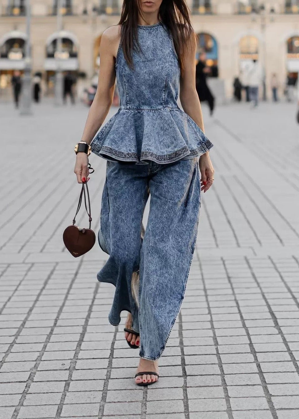 Erwin Denim Ruffle Set