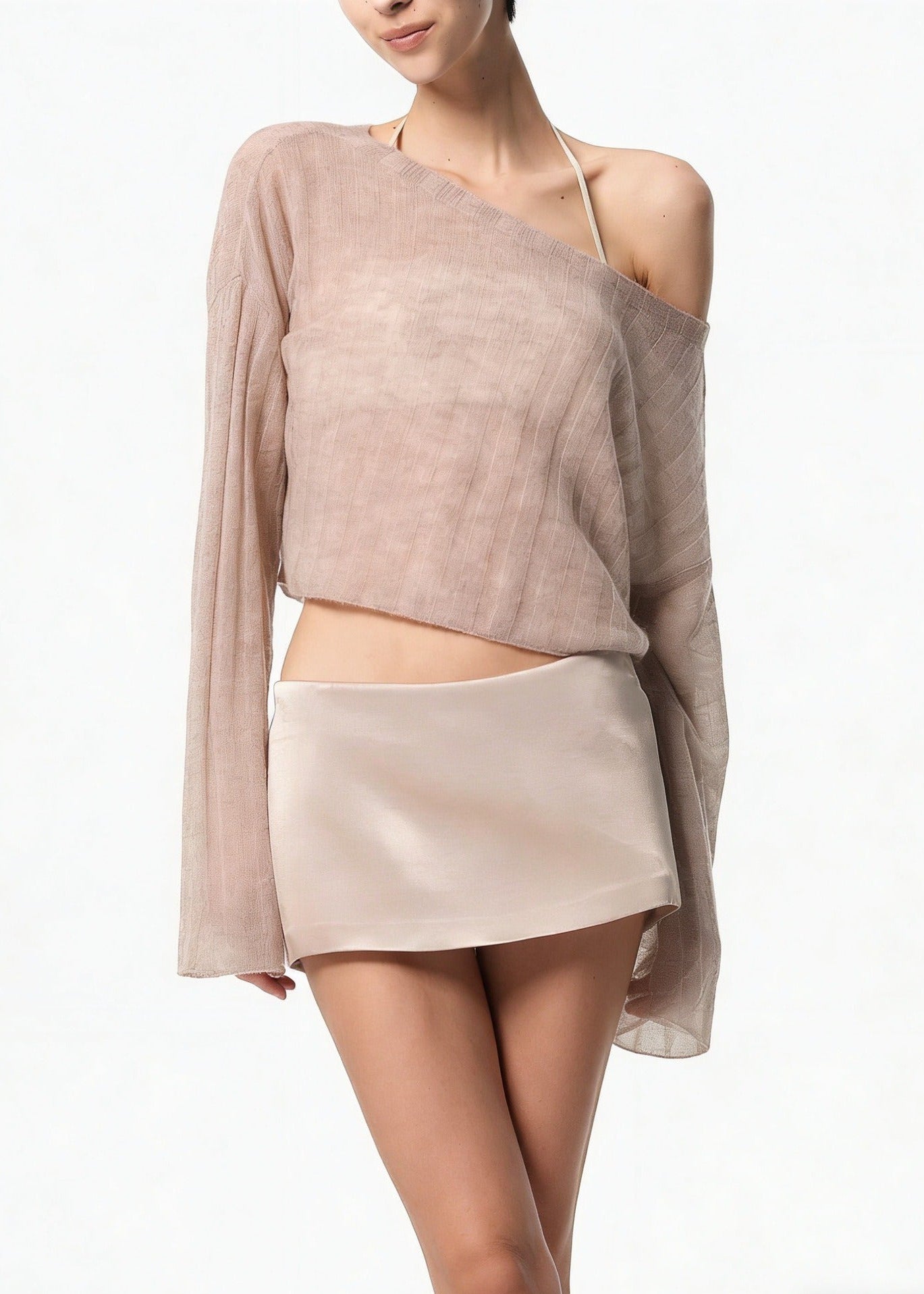 Florrie One Shoulder Mesh Skirt Set