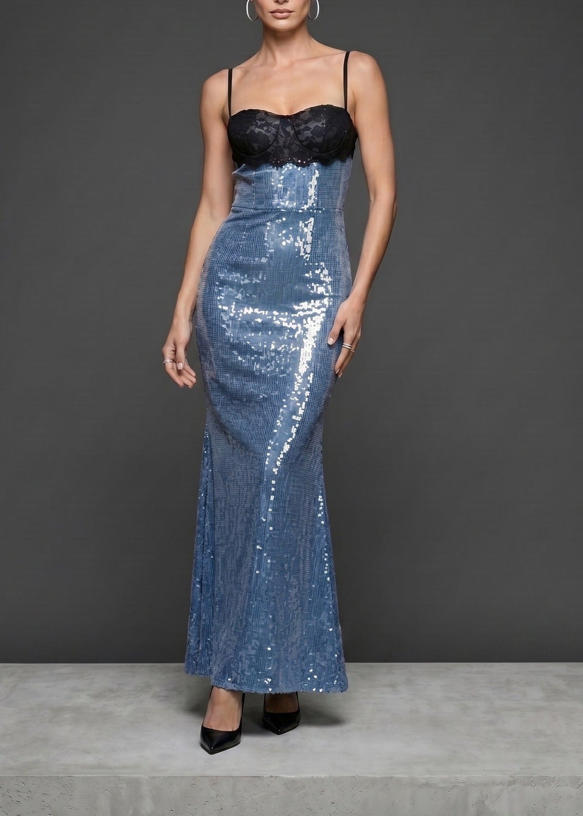 Kahula Spaghretti Sequin Maxi Dress