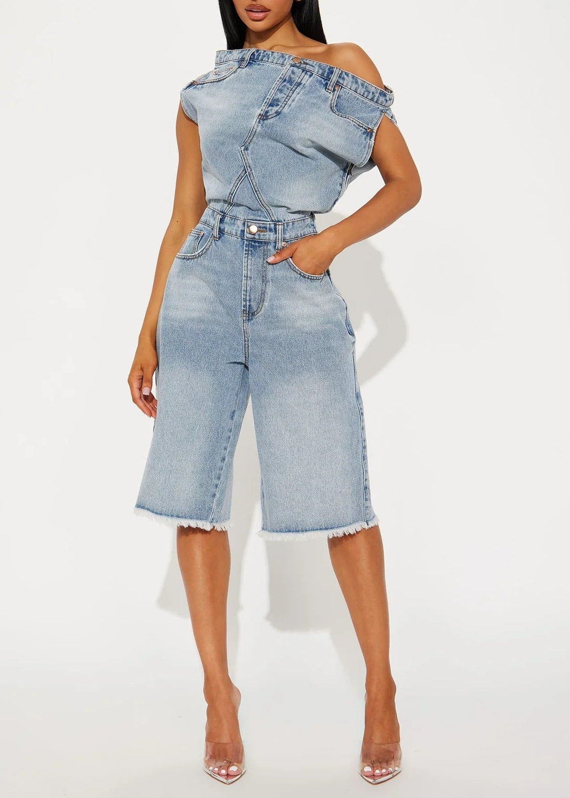 Innocent Deconstruct Denim Playsuit