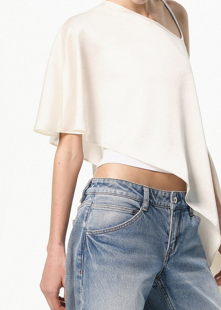 Hadar Stain Asymmetric Top In White
