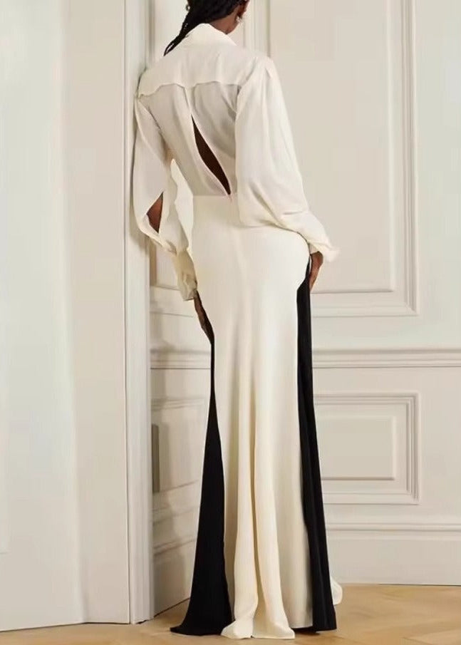 Florent Tie Up Plunge Fringe Dress
